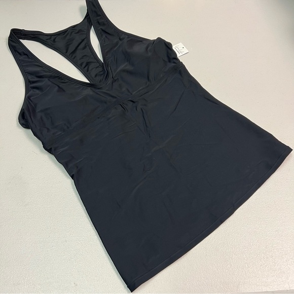 Cupshe Women’s Black Sleeveless V-Neck Swimsuit Top Size L - Picture 1 of 11